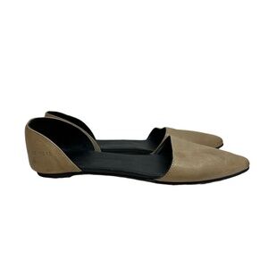 Woman by Common Projects‎ 38 / US 8 d'Orsay Flat Taupe Pointed Toe Leather Italy